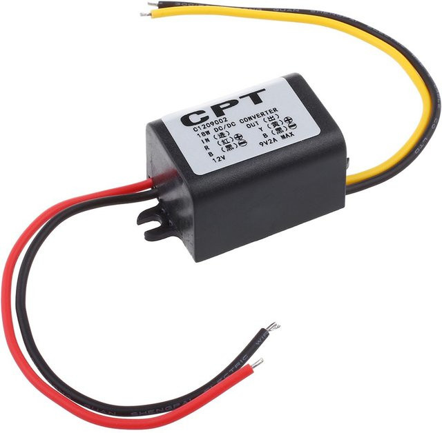 DC-DC Buck-Wandler-Modul Spannungsregler 12V bis 9V DC in Schwarz - Bild 1