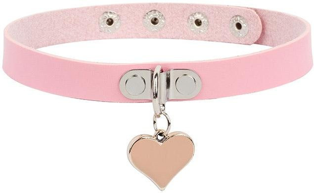 YIRAN Choker Halskette, Herz Anhänger, Messing, Schwarz, Damen - Bild 1