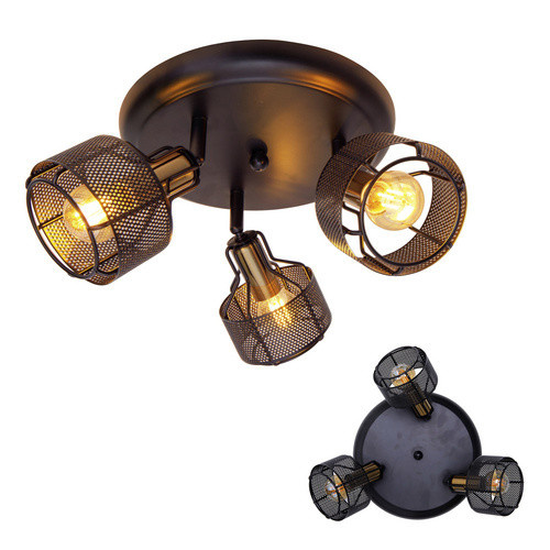 Näve Wand- und Deckenleuchte Foro 3-flammiges Rondell in Schwarz-Gold, Durchmesser: 41 cm, Höhe: 120 cm - Bild 4
