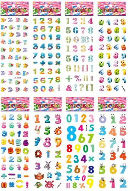 Monssjay Zahlen und Buchstaben Sticker, 3D Blasen-PVC, ab 3 Jahre - Bild 1