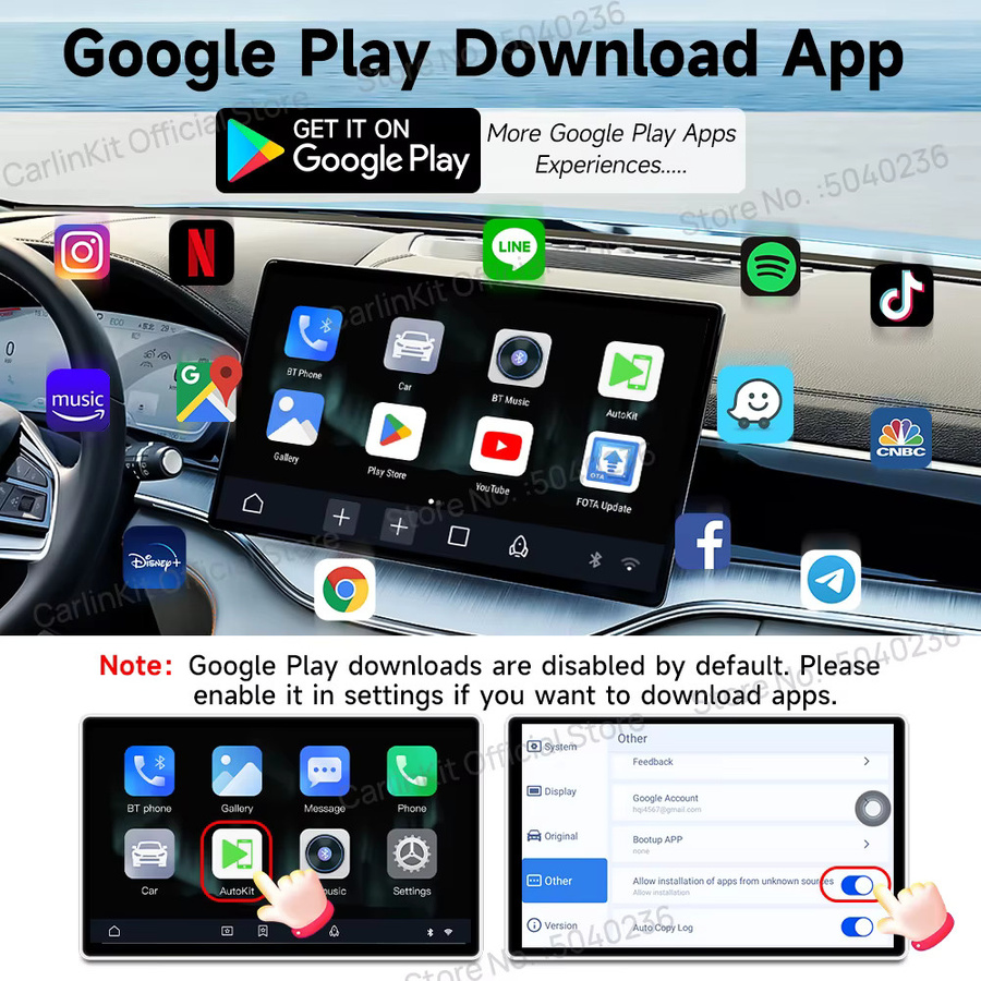 CarlinKit LITE S Android TV Box mit Wireless CarPlay und Android Auto, Schwarz, 5G WIFI und GPS - Bild 5
