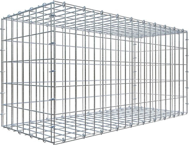 Gabiona C-Ring-Gabione aus Draht in Silbergrau, B/T/H: 100 x 50 x 40 cm, Maschenweite 5 x 10 cm - Bild 1