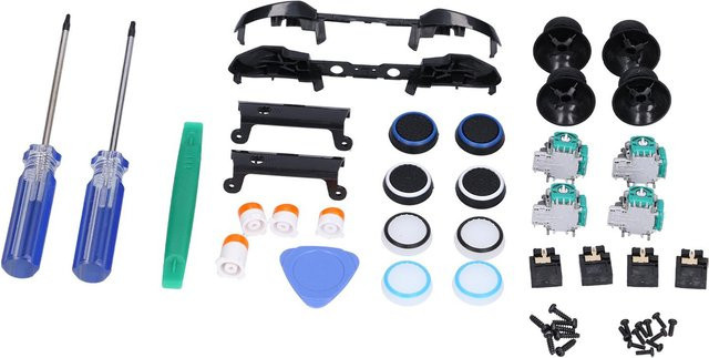 Igeteck Ersatz-Gamecontroller-Kit für Xbox One Controller Modell 1708 und Modell S in Schwarz mit Joystick, Stoßfänger und ABXY-Tasten zur Reparatur - Bild 1