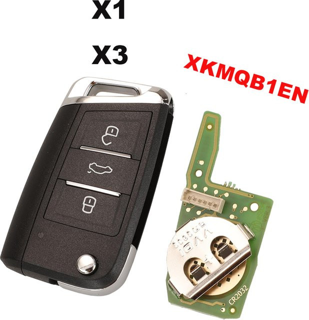 XHORSE XKMQB1EN Fernbedienung Auto Schlüssel für VW MQB Stil mit 3 Tasten für VVDI Schlüssel Werkzeug - Bild 1