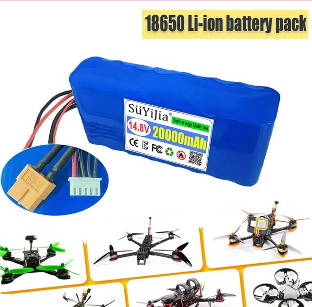 SUYIJIA Lithium-Ionen-Batterie 14,8V 20000mAh 4S4P mit XT60 Stecker, Blau - Bild 1