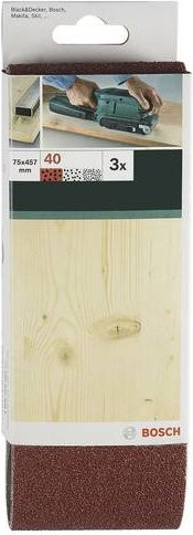 Bosch Schleifband Körnung 40, 3 Stück, L x B: 533 x 75 mm - Bild 1