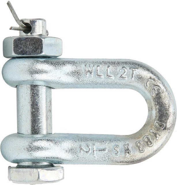 Ankerschäkel aus schwerlegiertem Stahl in Silber, Bügelform mit Mutter, 2 Stück, Tragkraft 2T - Bild 1