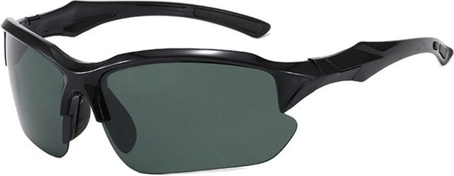 Techsuit 9301 Sportsonnenbrille, Unisex, Vollrand, rechteckig, Schwarz, Kunststoff - Bild 1