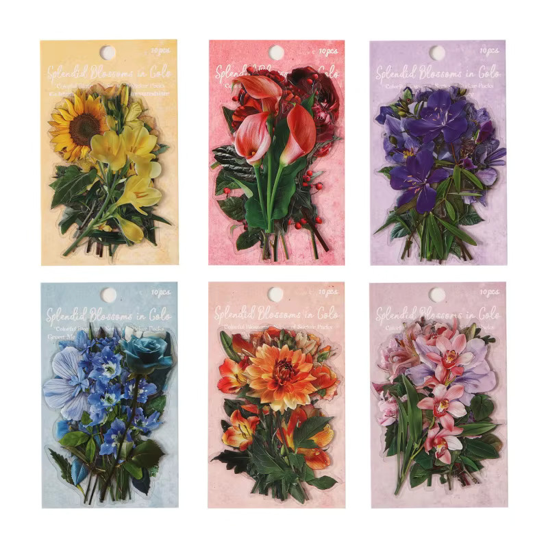 10 Blatt Kunst-Pflanzenaufkleber in Multicolour für Album-Layout und Bastelarbeiten - Bild 2