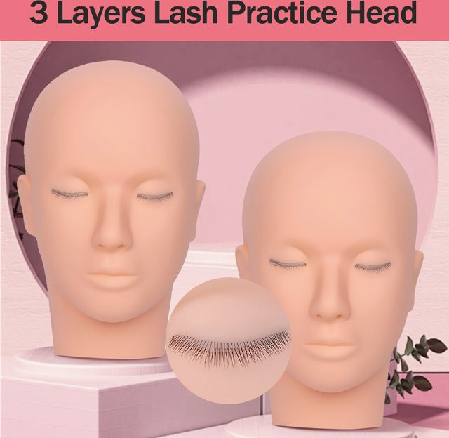lashrujade Lash Mannequin Kopf, Wimpern Verlängerung Training Tool - Bild 1