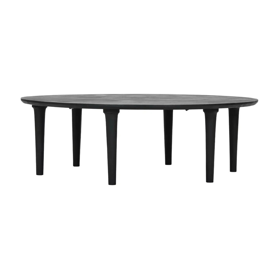House Doctor Couchtisch Zanzi aus Mangoholz in Schwarz, skulpturales Design, B: 127 cm, T: 40 cm, H: 1 cm - Bild 1