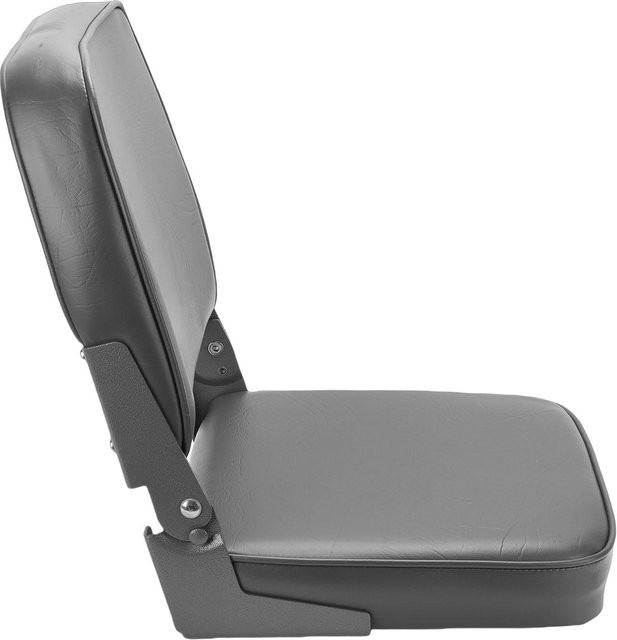 Klappbarer Bootsitz mit Rückenlehne von aimo in Grau mit Schaumstoffpolsterung und robustem Marine-Aluminium-Scharnier - Bild 1