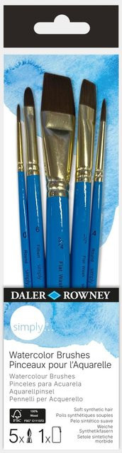 Daler Rowney Aquarellmalpinsel Simply 5er-Set in Blau - Bild 1