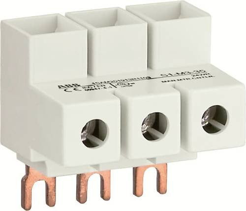 ABB 1SAM201913R1103 S1-M3-35 3-Phasen-Einspeiseblock Flach in Weiß für MS116 / MS132, 35mm2, Type E Einspeiseklemme - Bild 1