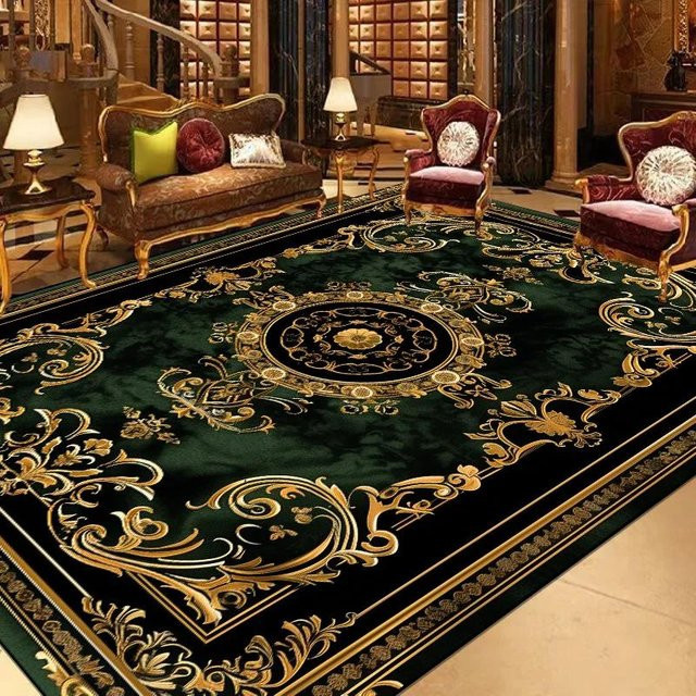 Karpetti Teppich in Grün, moderner orientalischer Design-Teppich aus Flanell, rutschfest und waschbar, B/T: 250 x 200 cm - Bild 1