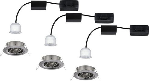Paulmann Nova mini Coin LED-Einbauleuchte 3er Set, silberfarben, warmweiß, 310 lm, IP23, schwenkbar - Bild 2