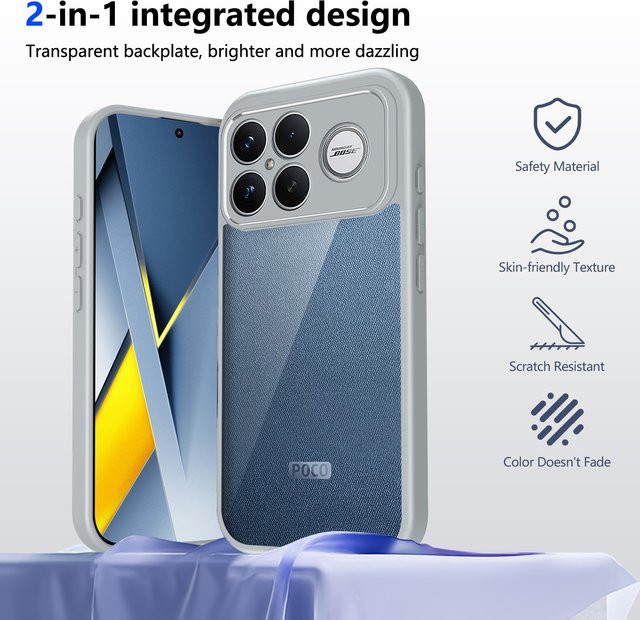 Stoßfeste Silikon Schutzhülle für Xiaomi Poco F8 Ultra 5G in Transparent oder Schwarz mit Air-Kissen-Technologie und matter Rückseite - Bild 1