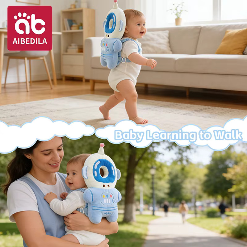 AIBEDILA Cartoon-Astronauten Sturzschutzkissen für Babys und Kleinkinder zum Kopf- und Rückenschutz - Bild 3