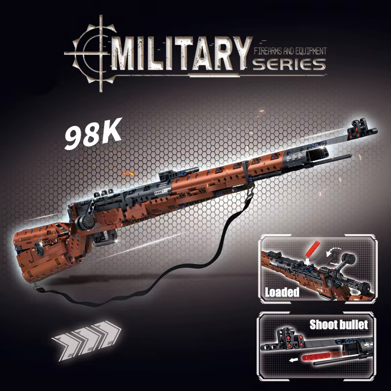 BXA WW2 Militär-Serie Kar98k Gewehrmodell, Baustein-Set, 1206 Teile - Bild 2