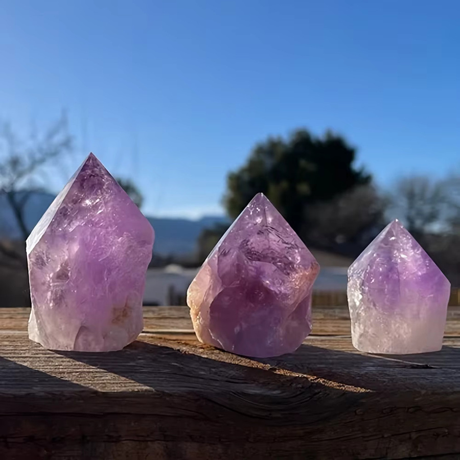 CRYSTALHOLA Rohkristall-Quarz-Cluster in Lila im Boho-Stil zur Tischdekoration - Bild 3