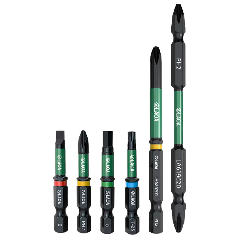 LAOA Schraubendreher-Bits Set aus legiertem Edelstahl, 2 Stück, Schwarz, Magnetisch und Schlagfest, Kreuz-Bit und Innensechskant-Bit in Pflaumenblütenform - Bild 3
