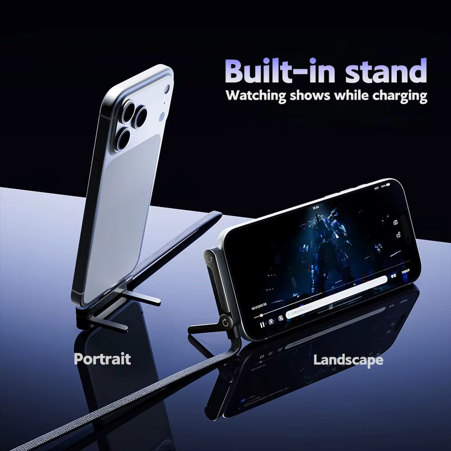 ILEPO 2-in-1 faltbares Multi-Ladekabel mit USB-C und 240 W Schnellladung in Schwarz - Bild 4