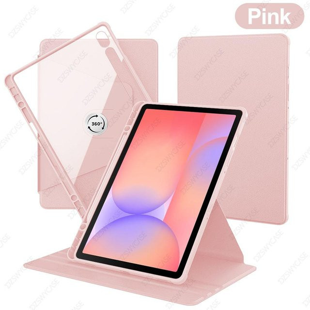 Schutzhülle kompatibel mit Samsung Galaxy Tab S10, S9 FE und S10 Lite 10,9 Zoll sowie S9 11 Zoll mit 360 Grad Drehung in Rosa - Bild 1