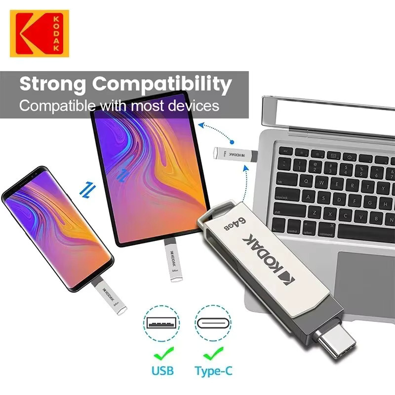 Kodak Smart Drive USB 3.2 Typ C Flash-Laufwerk in Silber für Smartphone und Laptop - Bild 2