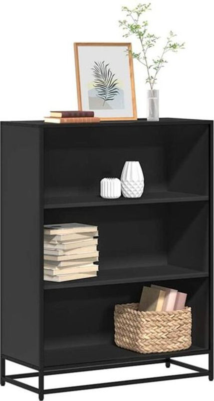 Vidaxl Bücherregal Schwarz B/T/H: 80,5 x 35 x 107,5 cm aus Holzwerkstoff - Bild 1