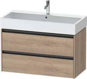 Duravit Waschtischunterschrank Ketho.2 in Ei Marmor mit 2 Schubladen, wandhängend, Breite: 98,4 cm, Tiefe: 46 cm - Bild 1