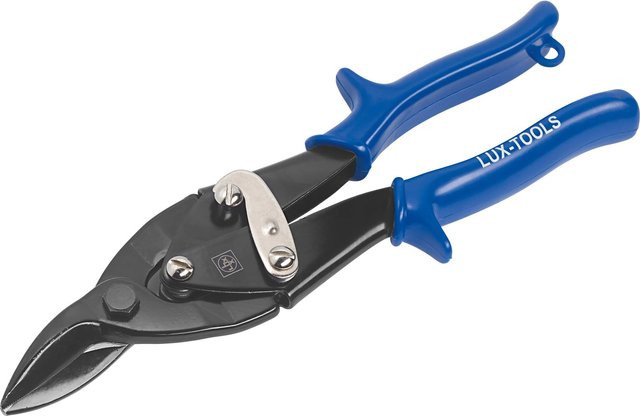 LUX-TOOLS Blechschere Classic rechts aus gehärtetem Edelstahl in Blau, Länge: 240 mm - Bild 1