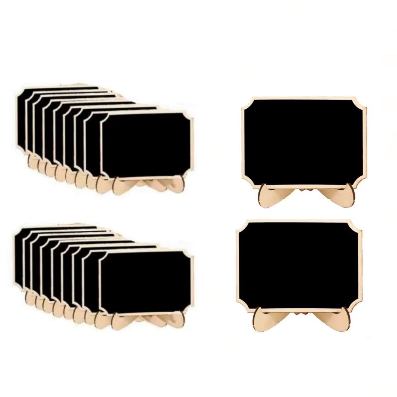 10 Stück Mini Holz Tafel Menü Etiketten in Schwarz für Hochzeiten und Geburtstage - Bild 3