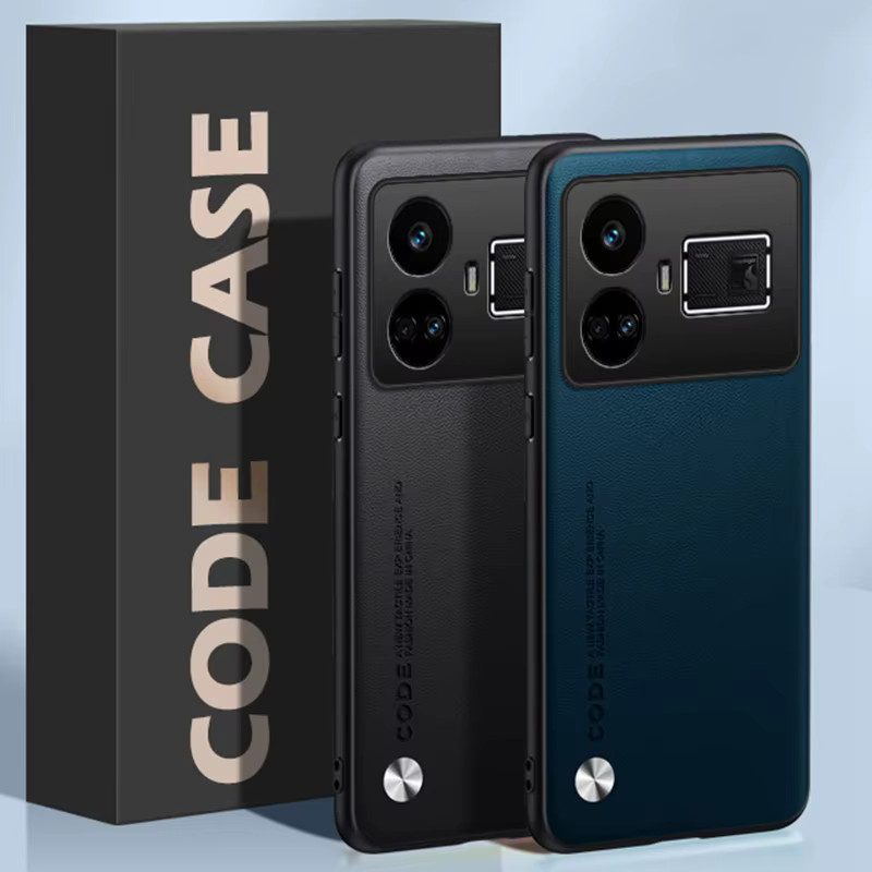 Stoßfeste Luxus-PU-Lederhülle aus TPU-Silikon für Realme GT5 5G in Schwarz oder Grün - Bild 1