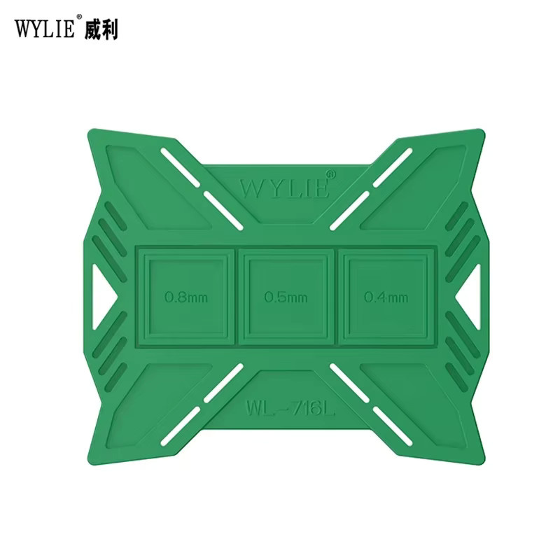 WYLIE WL-716L Magnetische Zinn-Implantationsplatte für BGA-Reballing und Mobiltelefon-CPU-IC-Rework mit Adsorptions-Silikonfixierung in Grün - Bild 2