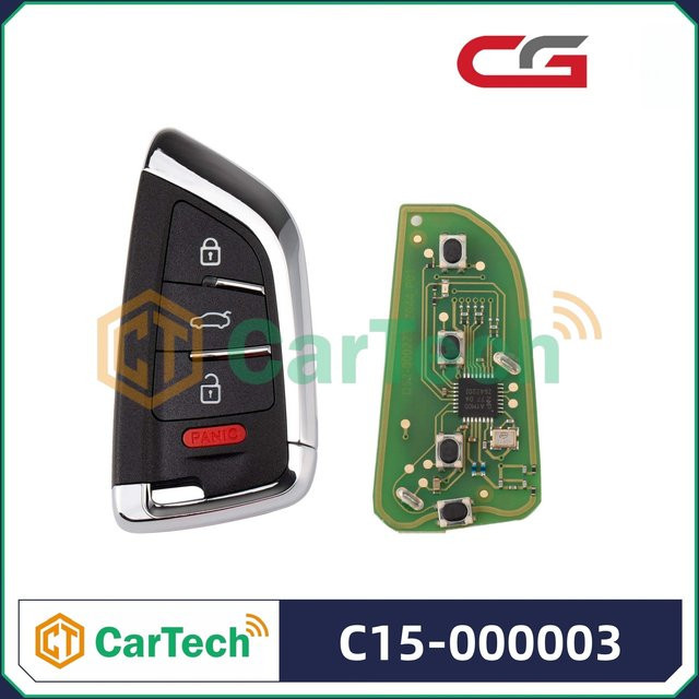 Cartech CGDI CG C15-000003 4-Tasten Smart-Fernbedienungsschlüssel für BMW im Messer-Stil, Schwarz, kompatibel mit CGDI K2 - Bild 1