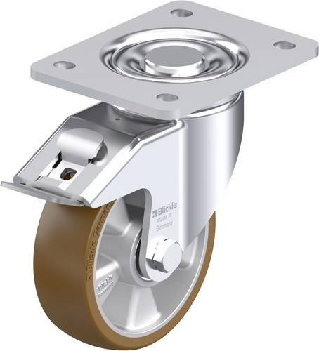 Blickle Stahlblech-Lenkrolle LH-ALB 125K-3-FI in Silber, Rad-Durchmesser: 125 mm, Tragfähigkeit: 550 kg - Bild 1