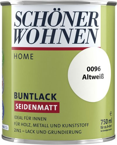 Schöner Wohnen Buntlack Altweiß, seidenmatt, wasserbasiert, 0,75 l - Bild 1