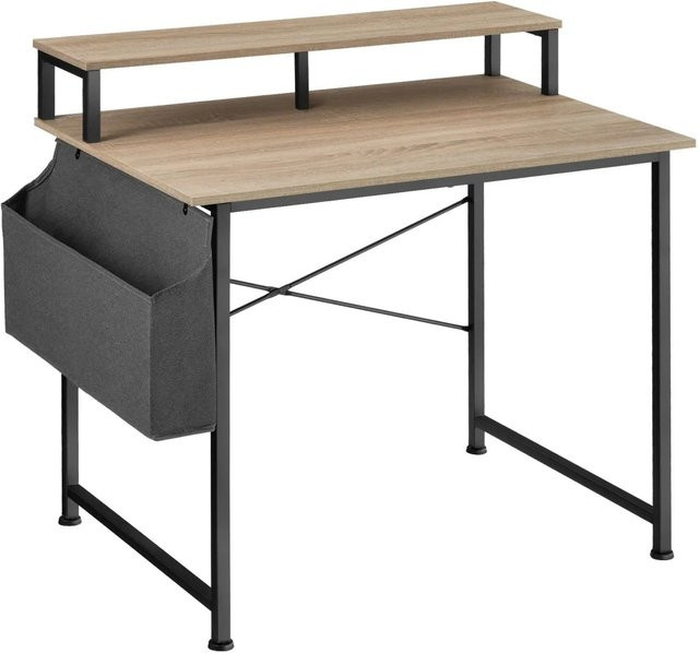 tectake Schreibtisch im Industrial Style aus Holz und Metall in Braun, B/T/H: 120 x 60 x 110 cm - Bild 2