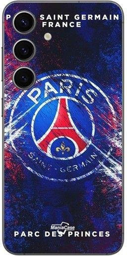 MANIACASE Handyhülle für Samsung Galaxy S25 aus Silikon TPU in Schwarz mit Paris Saint Germain Design - Bild 1
