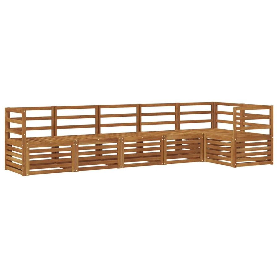 vidaXL Sofagarnitur 6-teilig aus Massivholz Akazie in Natur und Multicolour - Bild 2