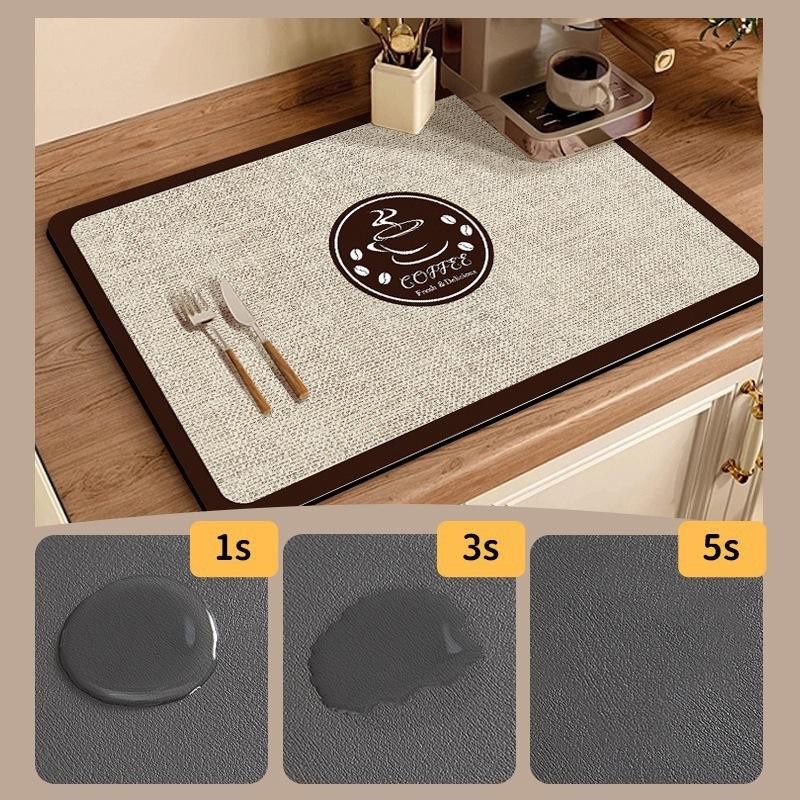 Saugfähige Abtropfmatte von Yiran Furniture für Kaffeemaschinen und Küchenschüsseln, B/T: 40 x 30 cm - Bild 2