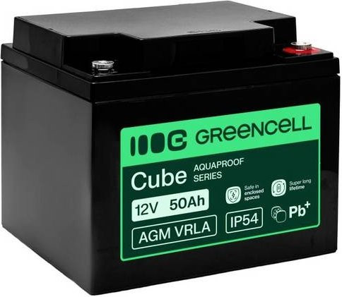 Green Cell GC-AGM12V50AH-H Bleiakku AGM 12 V 50 Ah Schwarz - Bild 1
