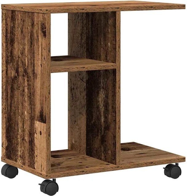 vidaXL Beistelltisch mit Regal in Altholz-Optik, braun, B/T/H: 50 x 30 x 55 cm - Bild 1