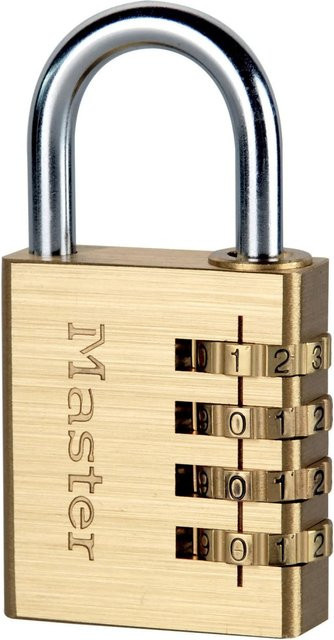 Master Lock Kombinations-Vorhängeschloss aus Messing in Gold und Silber - Bild 1