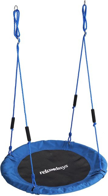 Relaxdays Nestschaukel aus Stahl in Blau mit Schaumstoffgriffen und Oxford-Stoff, Durchmesser: 100 cm - Bild 1