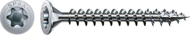 Spax Senkkopf Universalschraube für Holz mit Torx-Antrieb, Farbe Silber, Durchmesser: 5 mm, Länge: 20 mm, 75 Stück - Bild 1