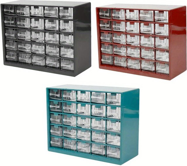 FNICEL 25-Fach Multifunktions-Schubladensystem zur Wandmontage in Grün für Schrauben, Komponenten und Elektronikteile, B/H/T: 29,0 x 25,0 x 22,5 cm - Bild 1