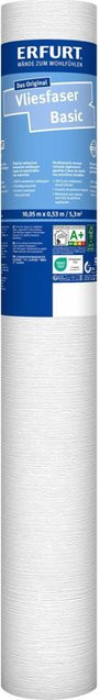 Erfurt Vliestapete Basic 107, weiß, gestreift, B: 53 cm, L: 1005 cm - Bild 1