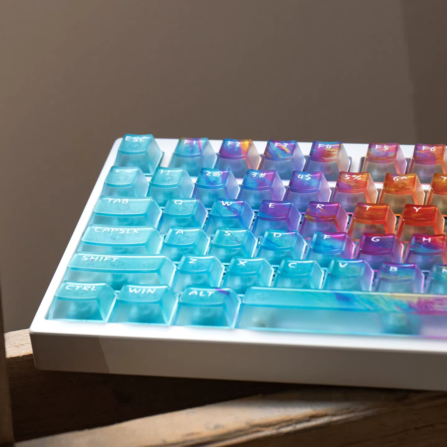 Mintcaps Blue Gradient Keycaps aus transparentem PC im Cherry-Profil für mechanische MX-Tastaturen - Bild 4