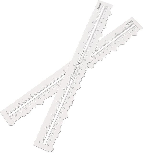 KWtrio Metall Reißlineal aus Stahl in Weiß für Handwerk und Zeichnen, Länge: 30 cm - Bild 1